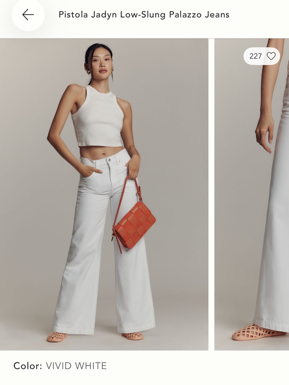 pistola Vivid White Wide Leg Flare Jeans